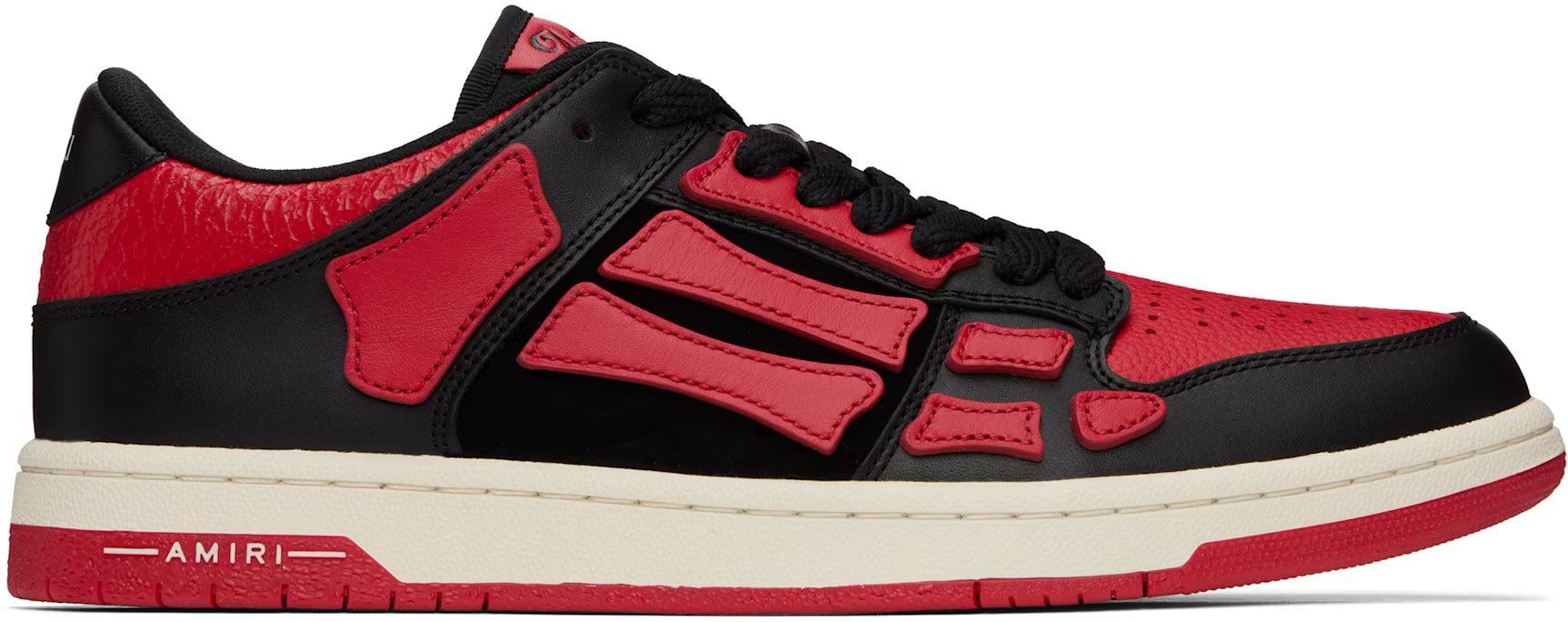 Black & Red Skel-Top Low Sneakers