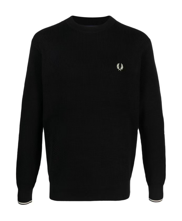 Fred Perry Logo Cotton Crewneck Jumper