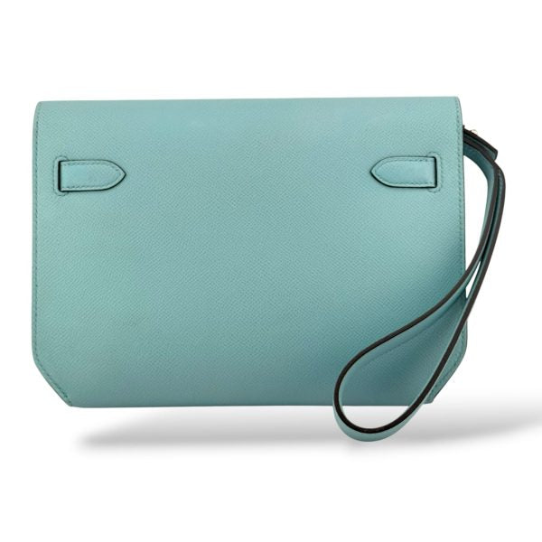 Hermes Kelly Depeche Bleu Atoll Epsom PHW