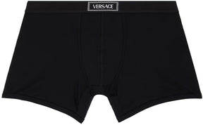 Versace Underwear Black '90s Logo Long Boxers