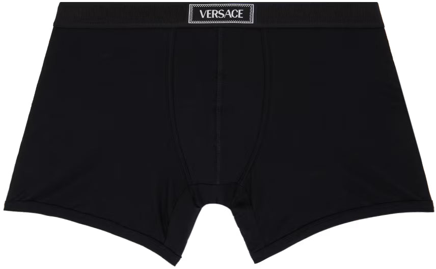 Versace Underwear Black '90s Logo Long Boxers