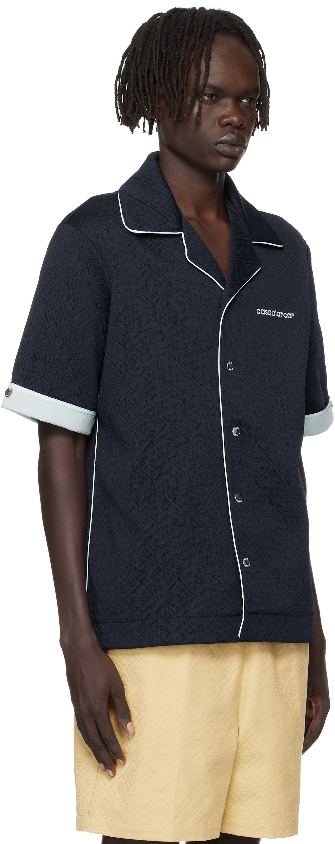 Navy Jacquard Shirt