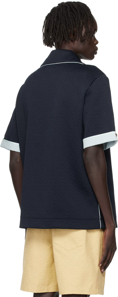 Navy Jacquard Shirt