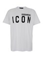 Dsquared2 White Crewneck T-Shirt with Maxi Logo Print on the Front in Cotton Man