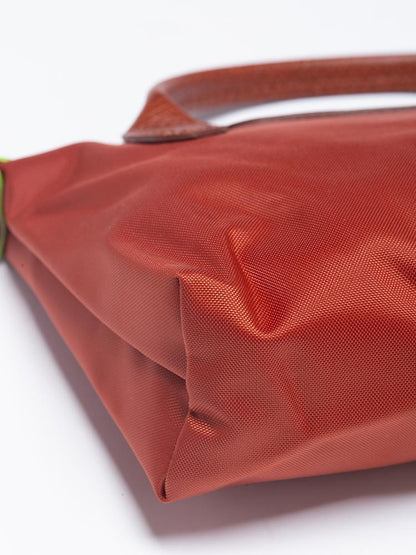 Longchamp Le Pliage Orange Pouch With Handle Chestnut