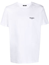 Balmain Small Logo Flock Printed T-Shirt in White