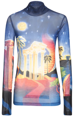 Casablanca Blue Knitwear with Multicolor Print