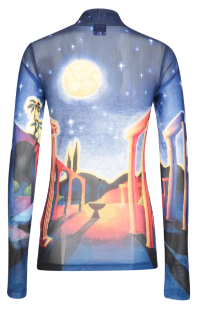 Casablanca Blue Knitwear with Multicolor Print