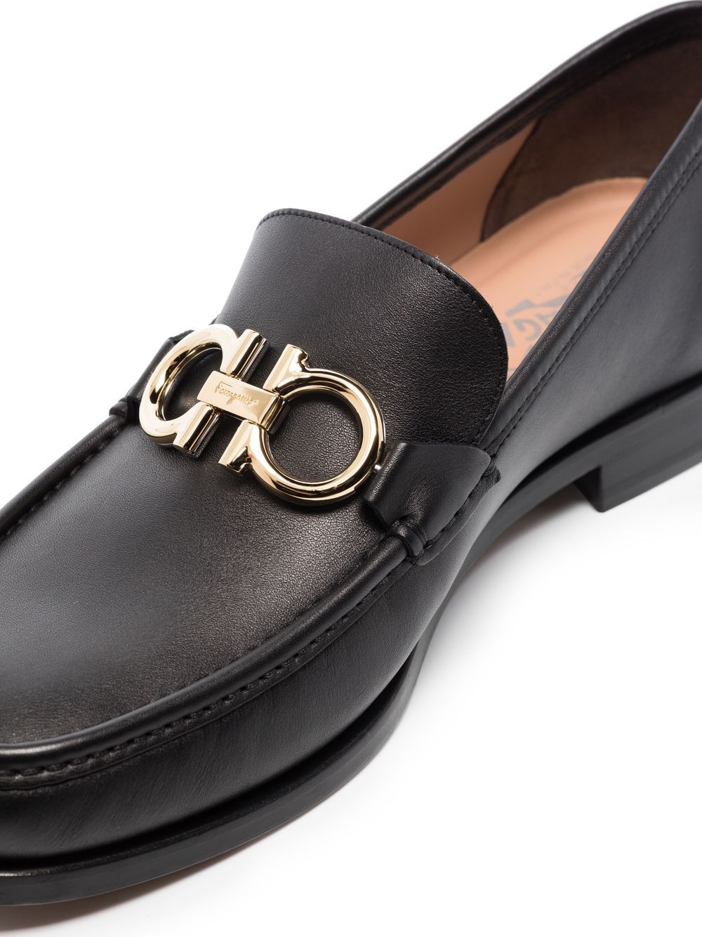 Salvatore Ferragamo Gancini Leather Loafers – Black