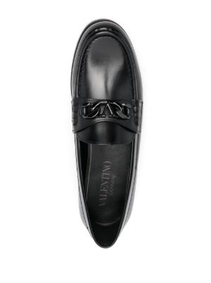 VLogo Chain leather loafers