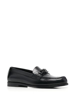 VLogo Chain leather loafers