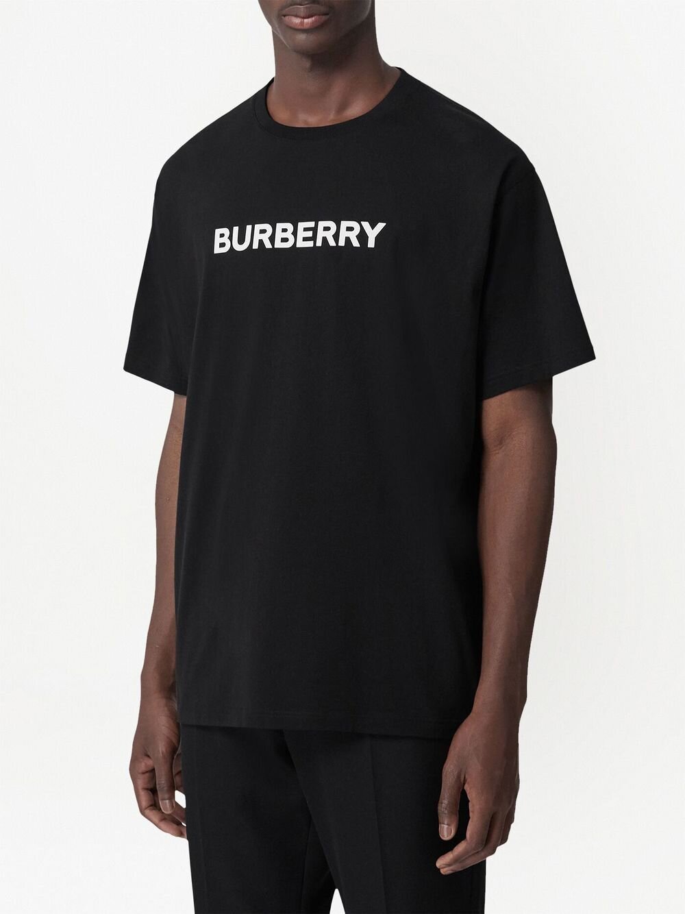 Burberry Harriston Printed Logo T-shirt in Black