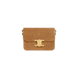 Celine Teen Triomphe Bag in Striped Suede Calfskin