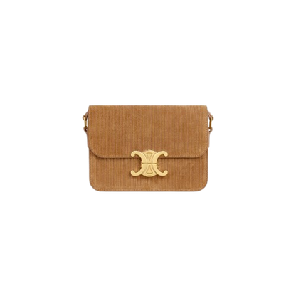 Celine Teen Triomphe Bag in Striped Suede Calfskin