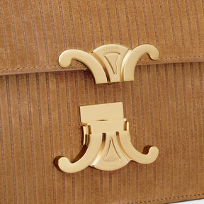 Celine Teen Triomphe Bag in Striped Suede Calfskin