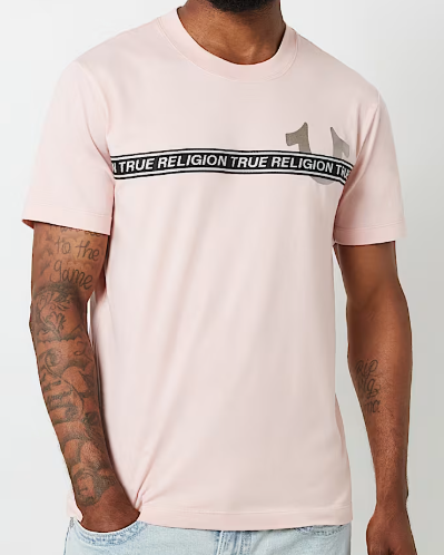 METALLIC LOGO TAPING TEE