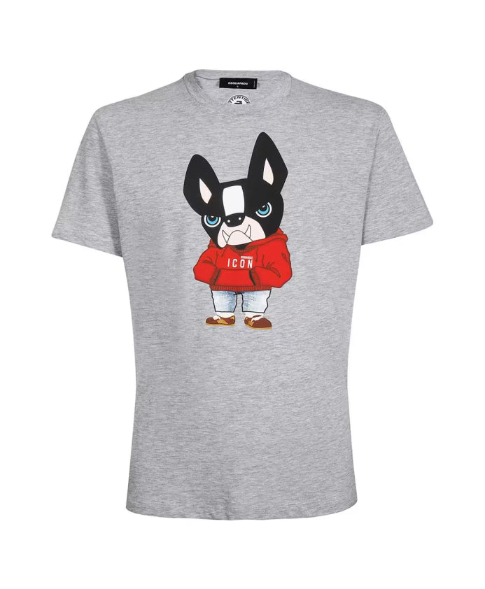 Dsquared2 Printed Crew-neck T-shirt in Cotton Blend