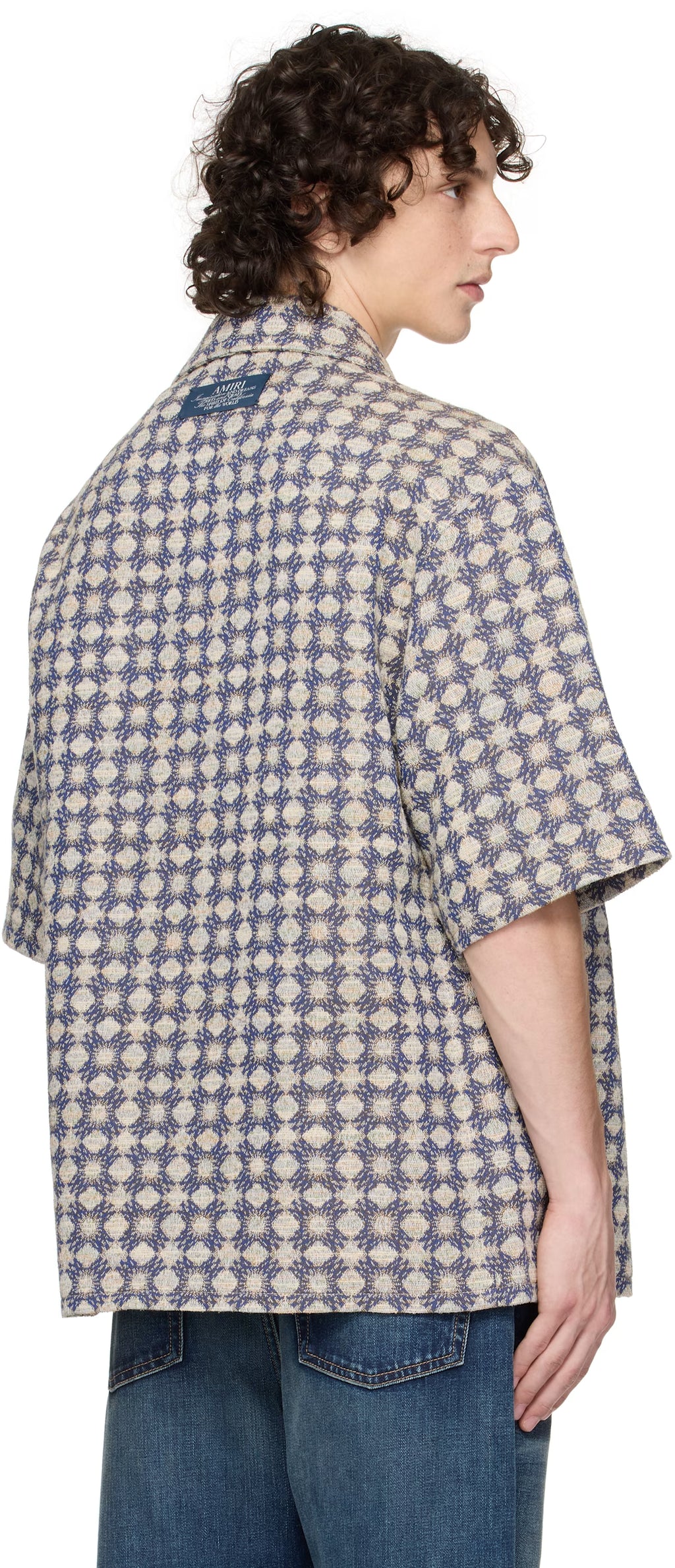 Navy & Beige MA Quad Boucle Camp Shirt