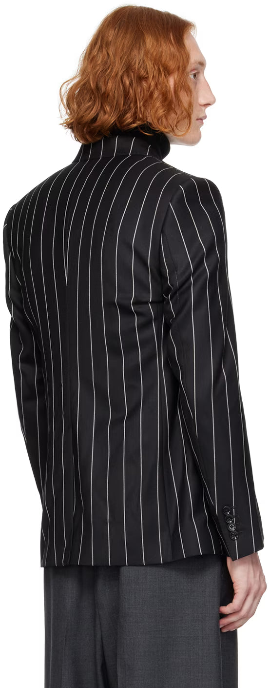 Dolce&Gabbana Black Pinstripe Double-Breasted Blazer