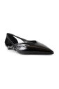 Prada Black Glossy Pointed-Toe D'Orsay Flats