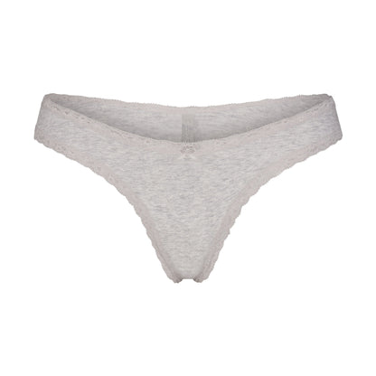 Lightweight Cotton Lace Thong