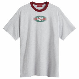 Gucci Men's Back Logo T-Shirt in Grey Melange