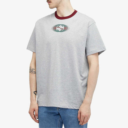 Gucci Men's Back Logo T-Shirt in Grey Melange