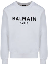Balmain Paris Logo Printed Sweatshirt in White
