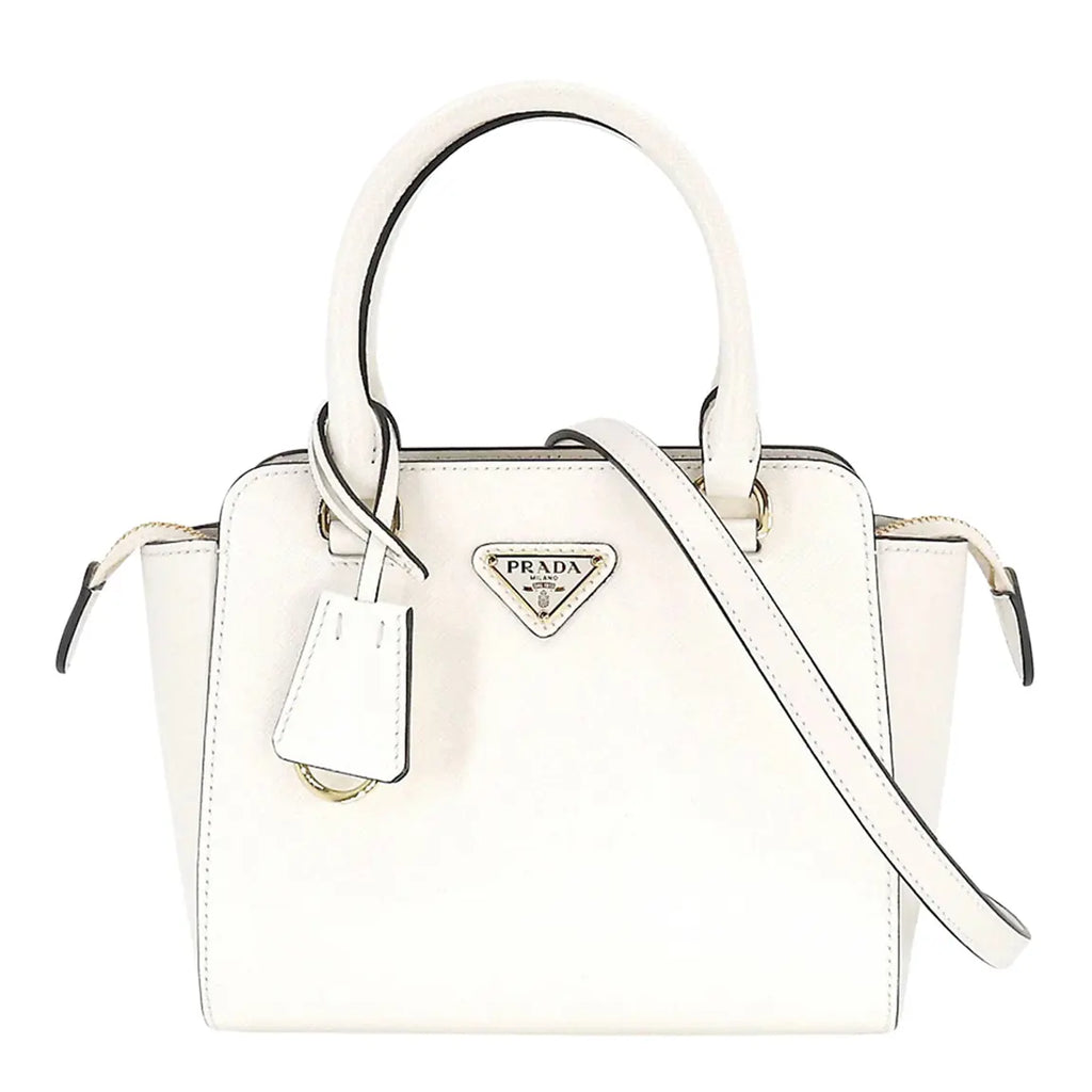 Prada Galleria Mini Saffiano Tote in White