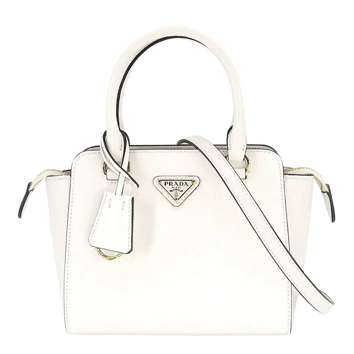 Prada Galleria Mini Saffiano Tote in White