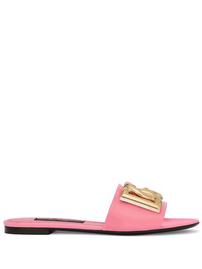 DG-logo patent leather sandals