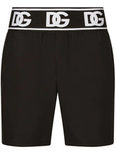 Dolce & Gabbana DG Logo Waistband Swimshorts in Black