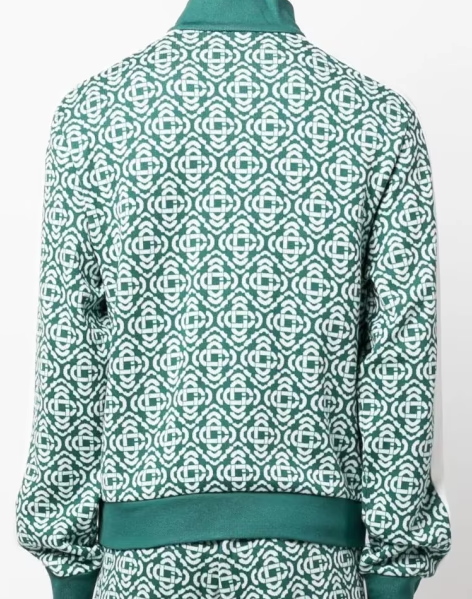Casablanca Monogram-Jacquard Zip-Up Cardigan