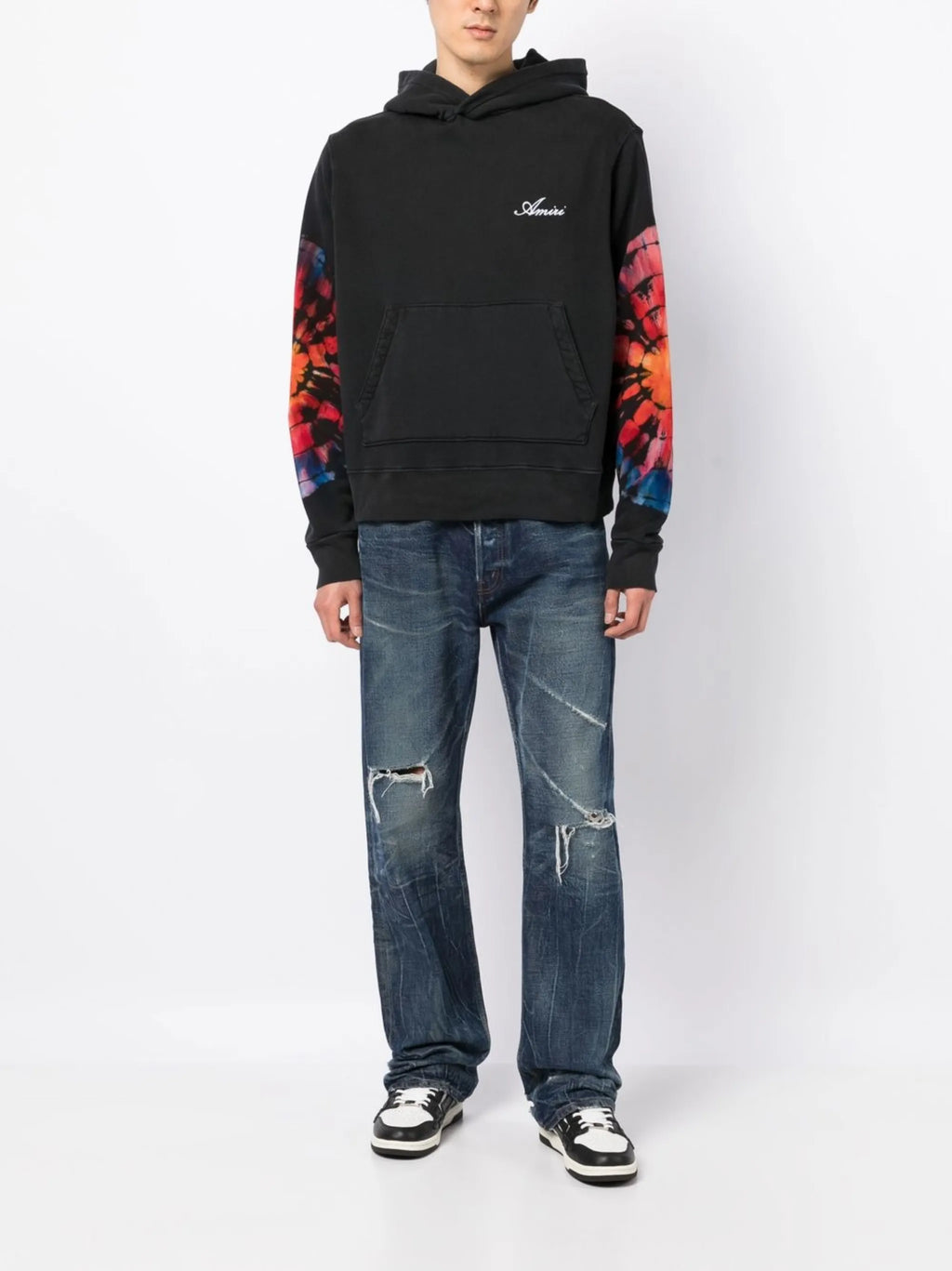 Amiri Spot Tie Dye Hoodie in Black