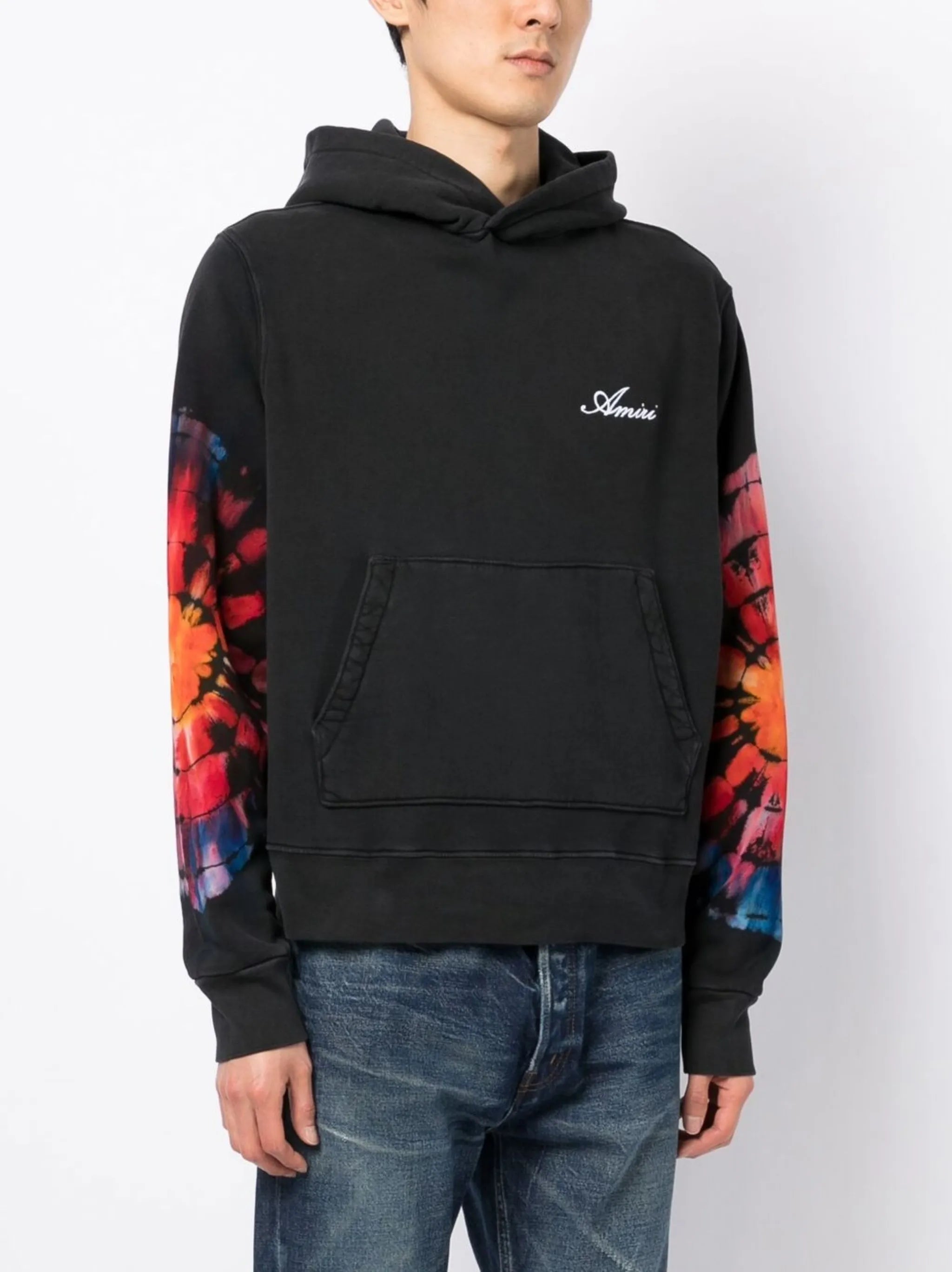 Amiri Spot Tie Dye Hoodie in Black