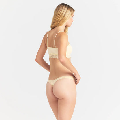 Lightweight Cotton Lace Thong