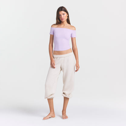 Cotton Jersey Off the Shoulder Top