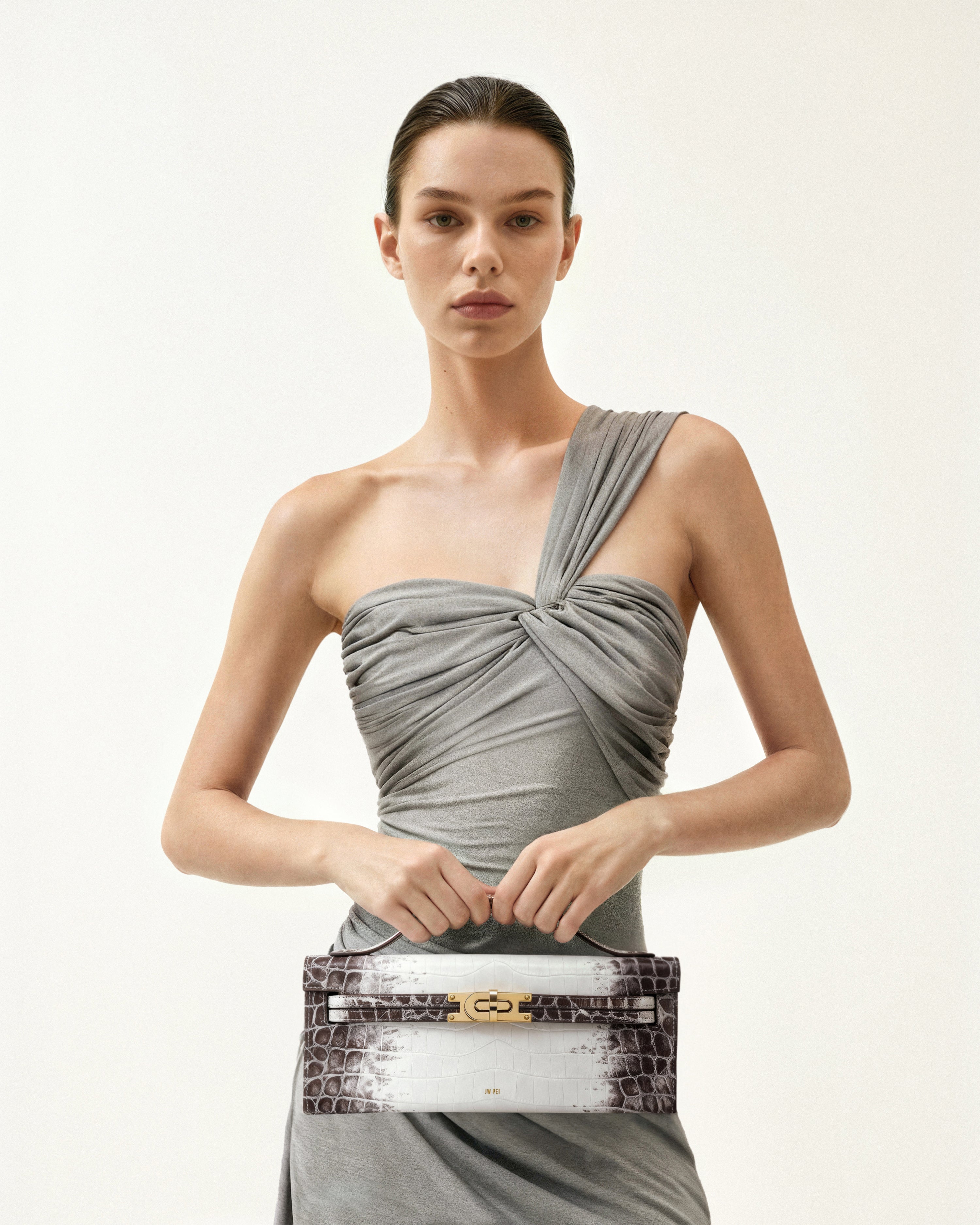 Bria Structured Top Handle Bag - BLue Denim