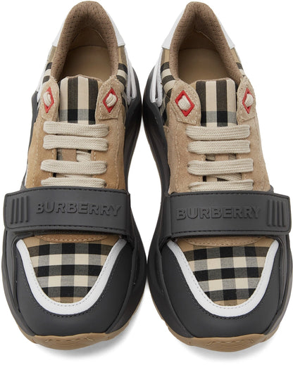 Burberry Tan & Grey Ramsey Sneaker