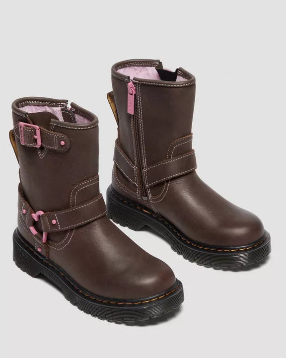 JUNIOR GENAYA LEATHER BIKER BOOTS