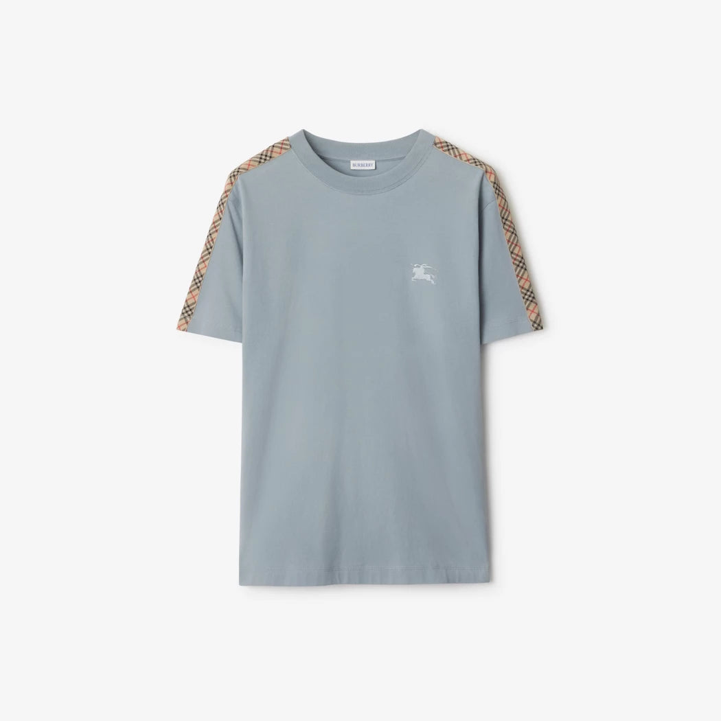 Check Trim Cotton T-shirt