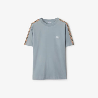 Check Trim Cotton T-shirt