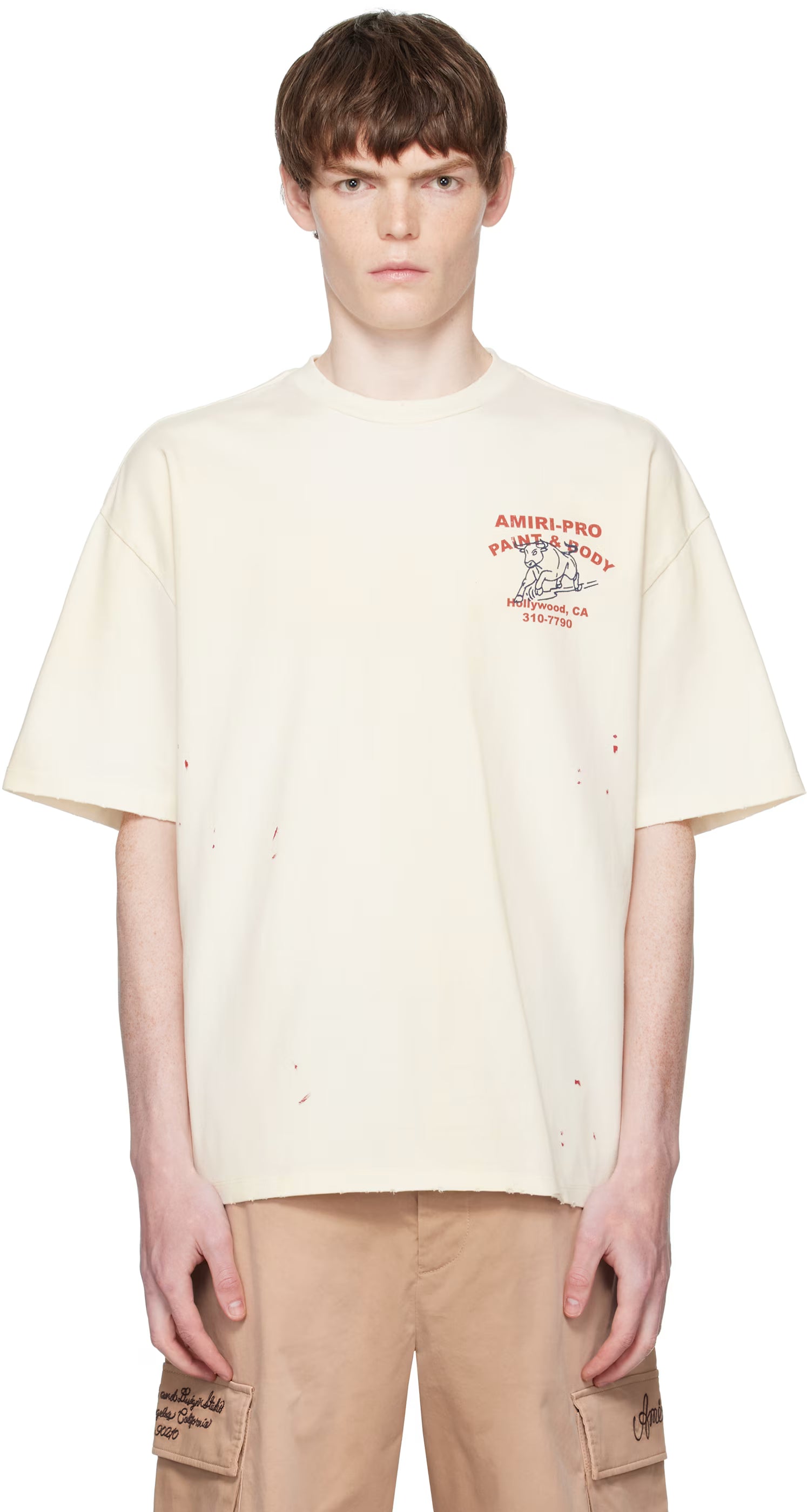 Beige 'AMIRI' Bull Oversized T-shirt