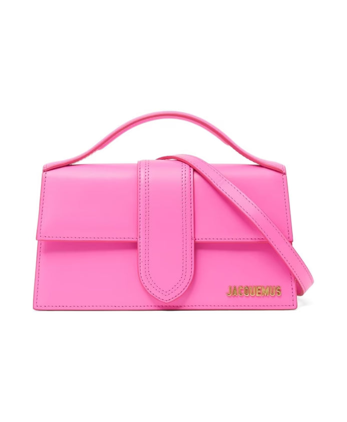 Pink Shoulder Bag with Flap Closure