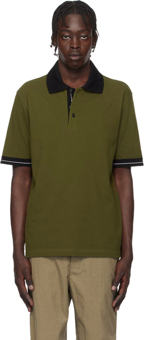Ferragamo Khaki Color Block Polo