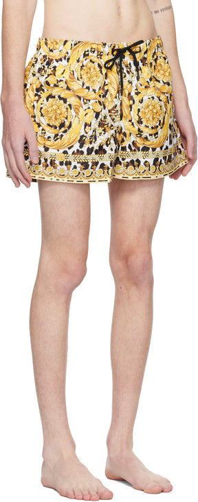 Versace Underwear White Wild Barocco Swim Shorts