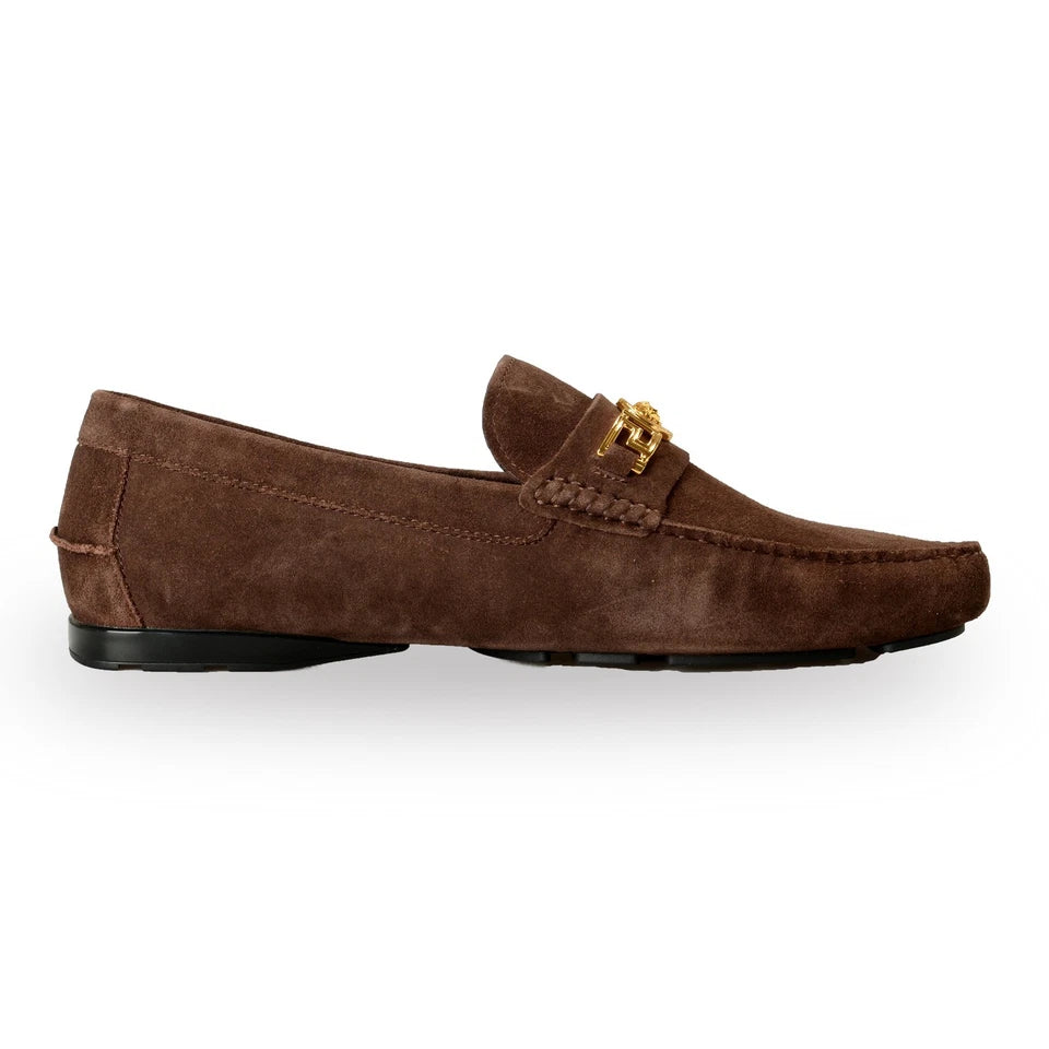 Versace Medusa Suede Loafers – Brown
