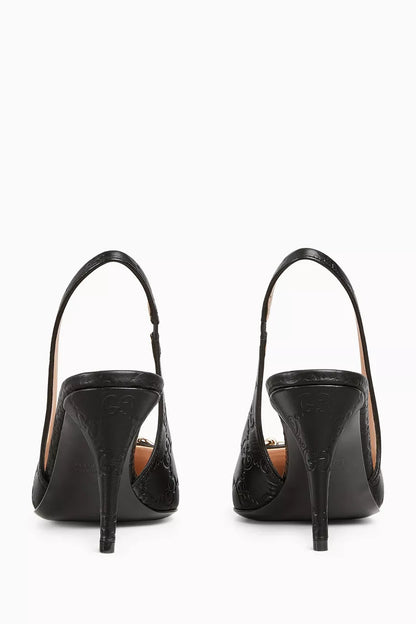 Horsebit 85 Slingback Pumps in Leather