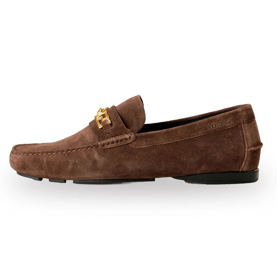 Versace Medusa Suede Loafers – Brown