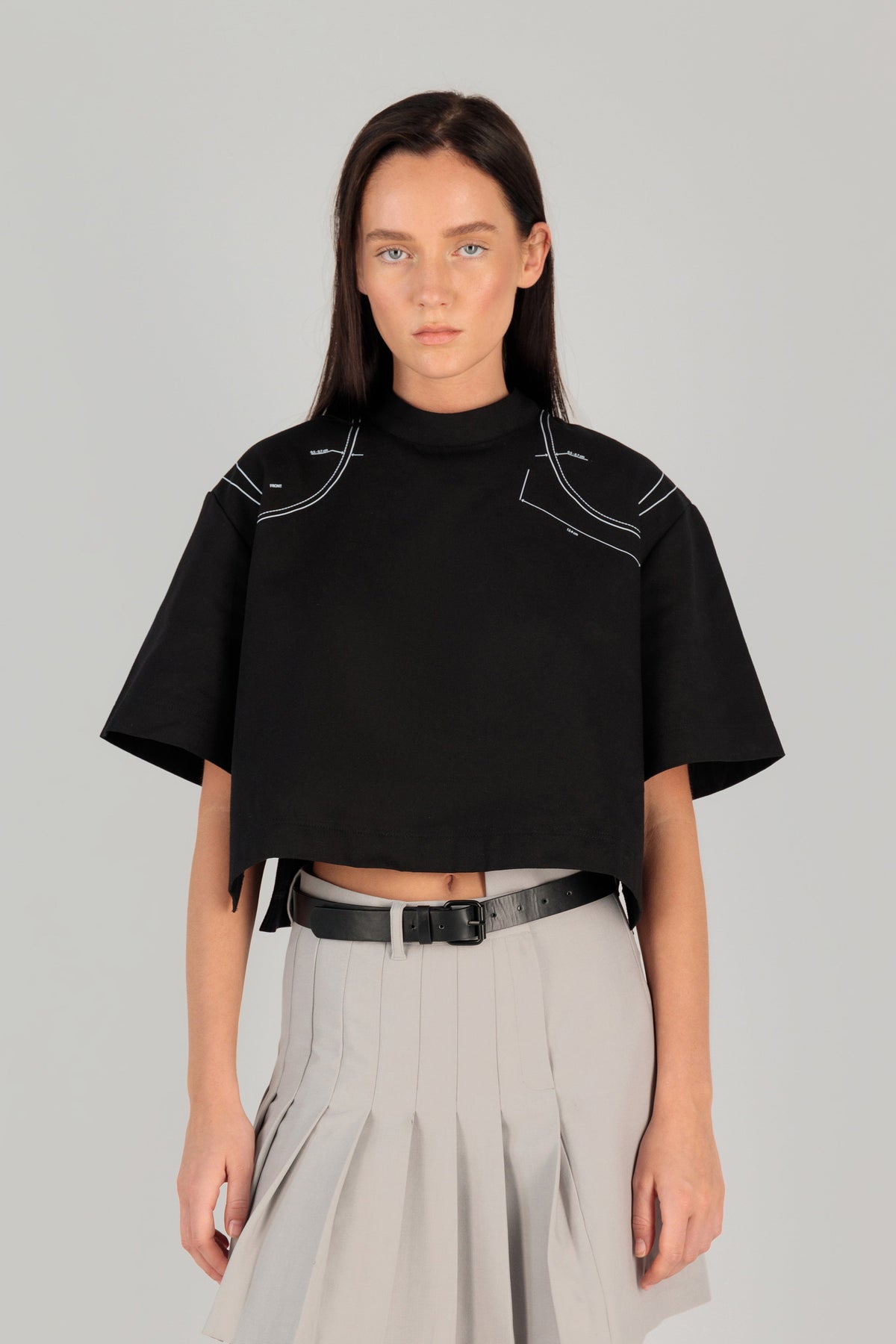 TWILL TEE W/ SHOULDER PAD PRINT